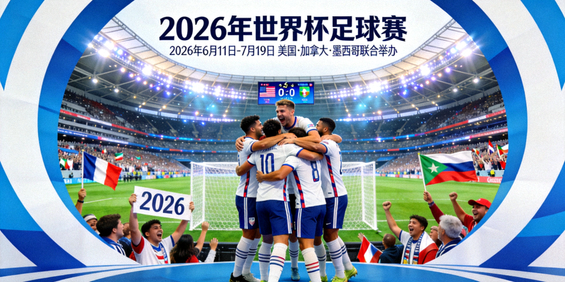 2026年世界杯足球赛官方宣传海报与球场盛况